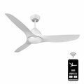 One Smart Ce ONE 52" WiFi Smart Ceiling Fan - Reversible, Color Temp Adjustable LED Light, White OCHF02-W